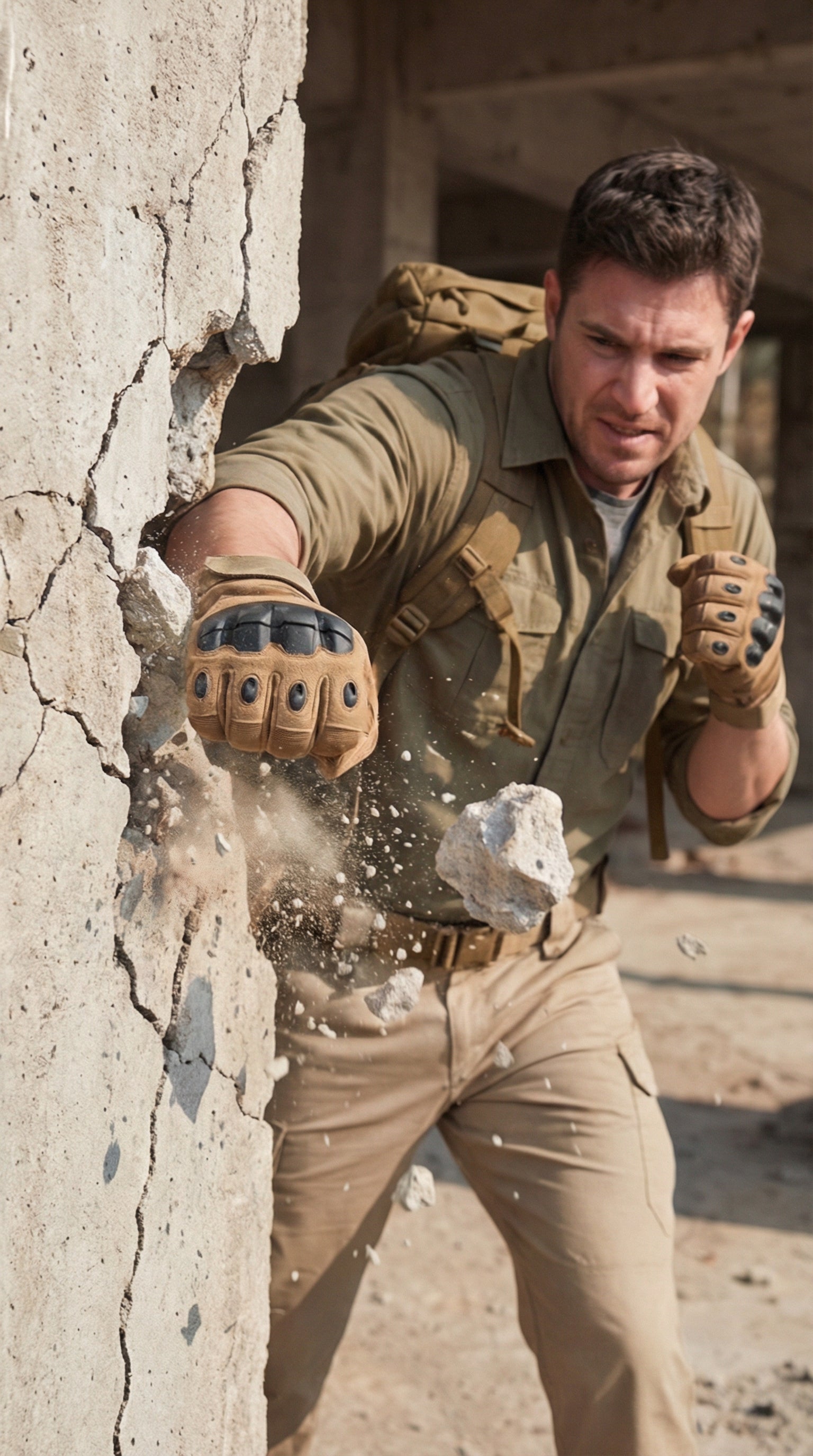 Iron Hand Gloves Beige